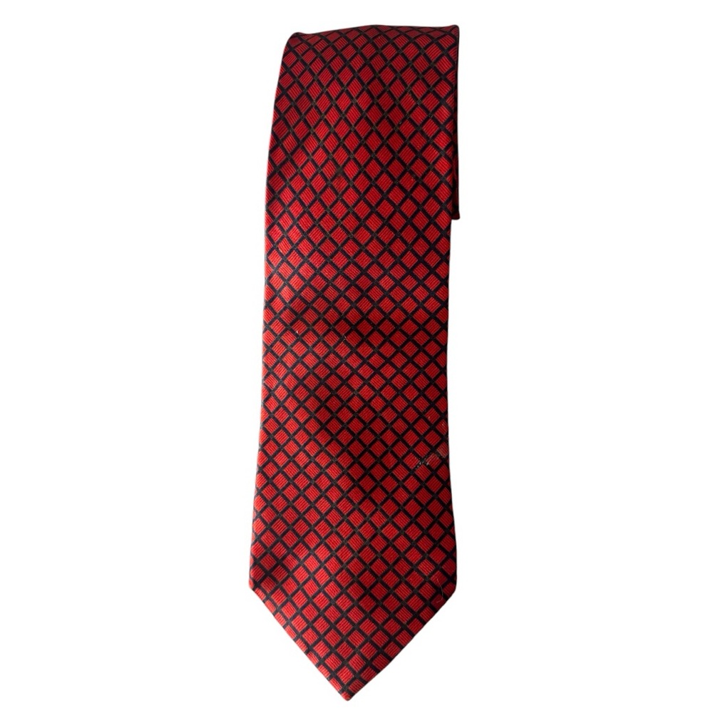 Stefano Ricci 100% Silk Tie in Red with Black Pattern